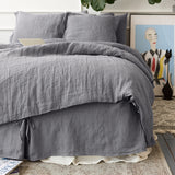Charcoal Grey Linen Comforter Cover - The Linen Valley