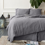 Charcoal Grey Linen Comforter Cover - The Linen Valley
