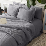 Charcoal Grey Linen Comforter Cover - The Linen Valley
