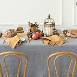 Custom order- CHARCOAL GREY linen tablecloth - The Linen Valley
