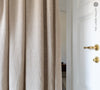 CUSTOM ORDER - NATURAL UNBLEACHED linen curtains with ruffles (2 panels)