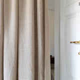 CUSTOM ORDER -NATURAL UNBLEACHED linen curtain with ruffles (1 panel) - The Linen Valley