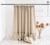 CUSTOM ORDER - NATURAL UNBLEACHED linen curtains with ruffles (2 panels)