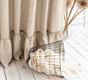 CUSTOM ORDER - NATURAL UNBLEACHED linen curtains with ruffles (2 panels)