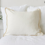Off White Linen Pillow Case with Lace