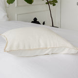 Off White Linen Pillow Case with Lace