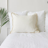 Off White Linen Pillow Case with Lace