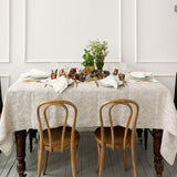Natural Linen Floral Pattern Tablecloth - The Linen Valley