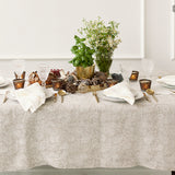 Natural Linen Floral Pattern Tablecloth - The Linen Valley