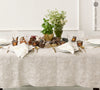 Natural Linen Floral Pattern Tablecloth