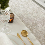 Natural Linen Floral Pattern Tablecloth - The Linen Valley