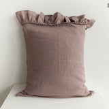 Rustic Rose Linen Pillowcase with Ruffles - The Linen Valley