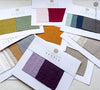 Custom colours set of linen fabric samples.