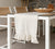 STRIPED linen table runner with ruffle