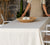 STRIPED linen tablecloth