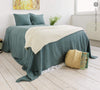 The teal blue linen bedspread has been carefully designed to suit a wide range of interior styles and to blend perfectly in both classic and contemporary home spaces.Our linen bedspreads are extremely versatile, fitting into a wide range of interiors and complementing them perfectly, adding new colours and emotions.