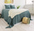 TEAL BLUE linen bedspread - soft, made from heavier stonewashed linen.