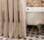NATURAL UNBLEACHED linen shower curtain (1 panel) with ruffles